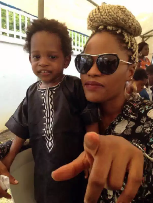Maje Ayida’s babymama, Anita Solomon shares a photo with their son